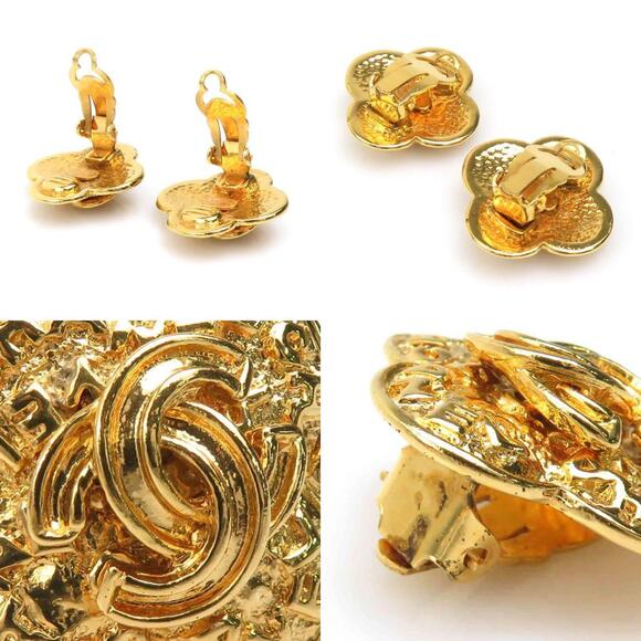 CHANEL Gold Logo Earrings - Picture 4 of 5